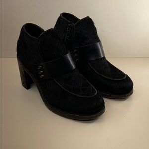 Rag & Bone US 6 EU 36 Black Ponyhair Heeled Booties